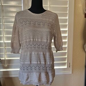 Cream Knit Sweater Top